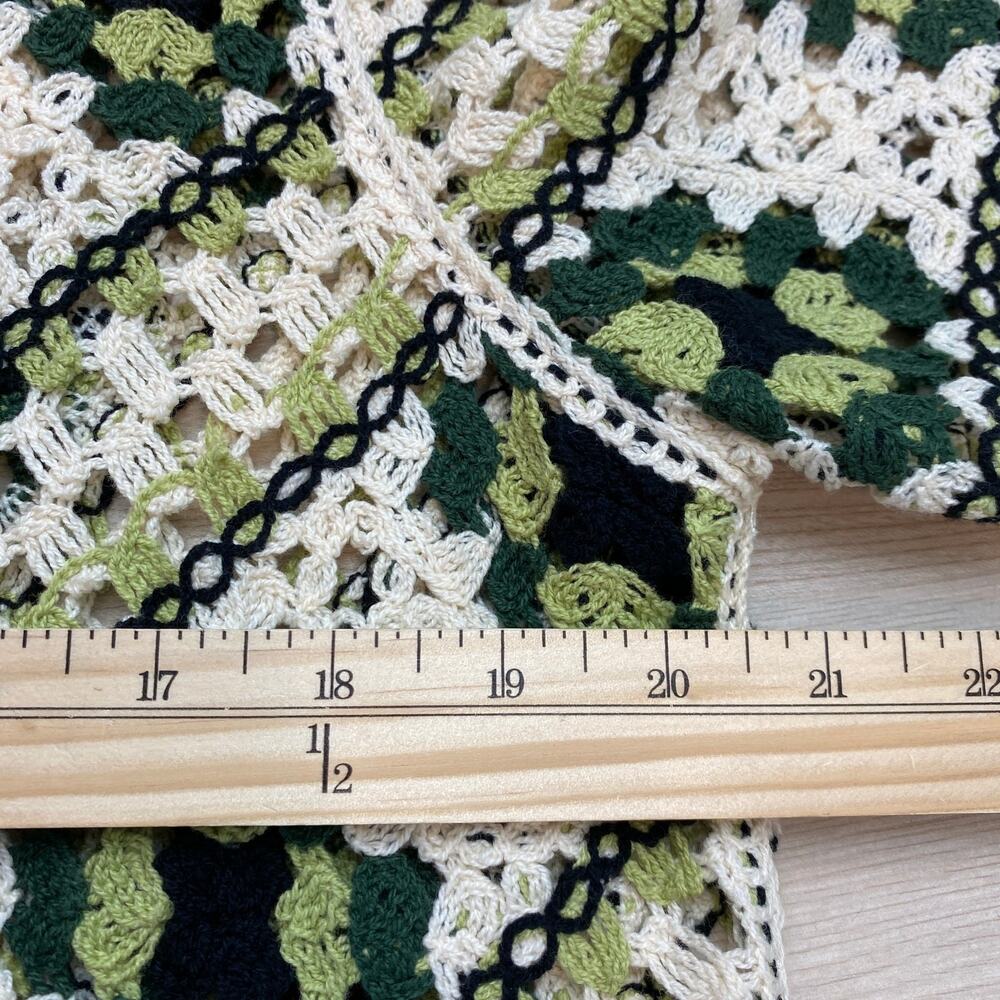 Morsecode Men Granny Square Crochet Knit Shirt Size M Green Coastal Festival NWT - Picture 6 of 9